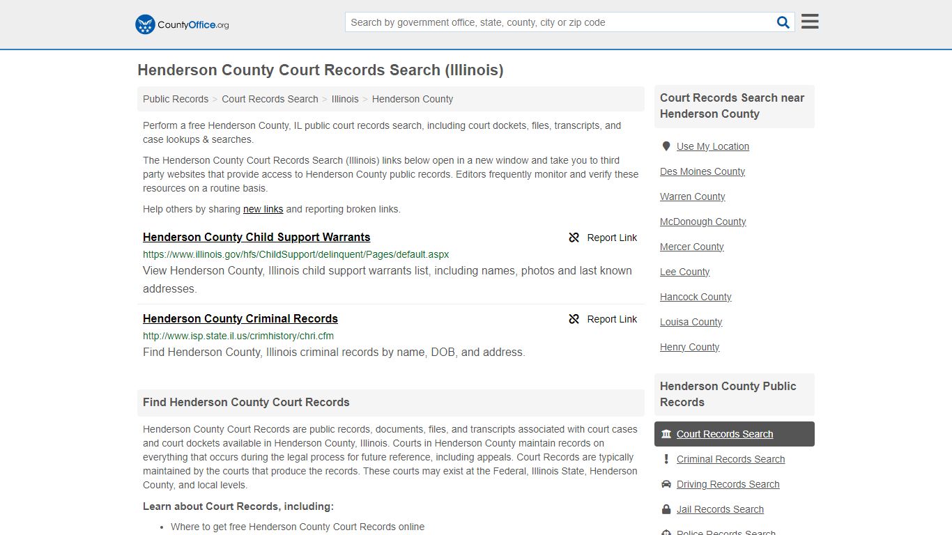 Court Records Search - Henderson County, IL (Adoptions, Criminal, Child ...